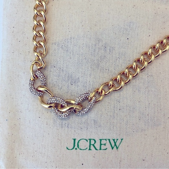 NWT- J.Crew Pave Crystal Chain in Gold
Tone Necklace - Picture 3 of 6